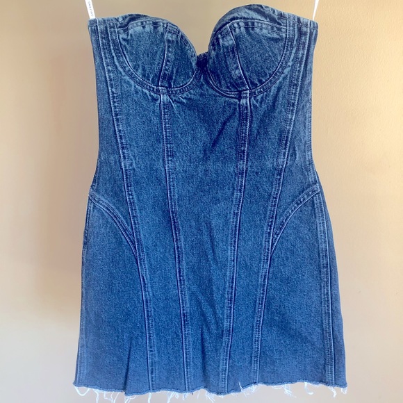 GRLFRND 🌸 denim mini dress NEW❗️ - Picture 6 of 10